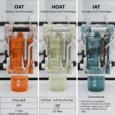 phân loại nước làm mát ô tô OAT HOAT IAT