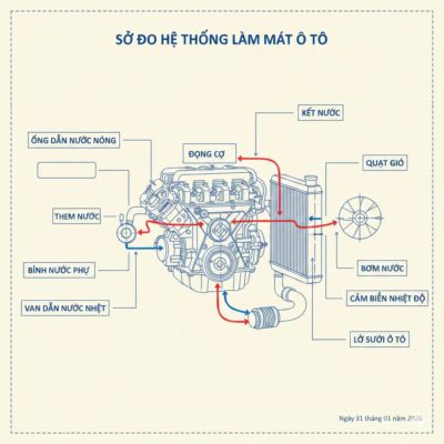 Sơ đồ hệ thống làm mát ô tô