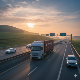 Xe đầu kéo trên đường cao tốc