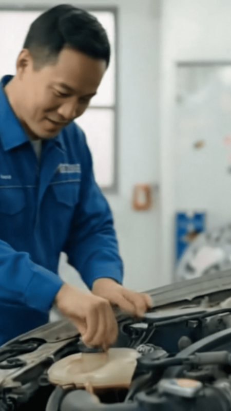 đóng kín nắp bình nước làm mát